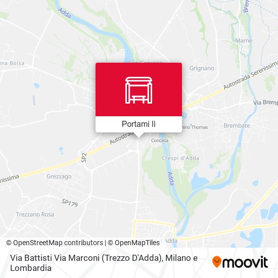 Mappa Via Battisti Via Marconi (Trezzo D'Adda)