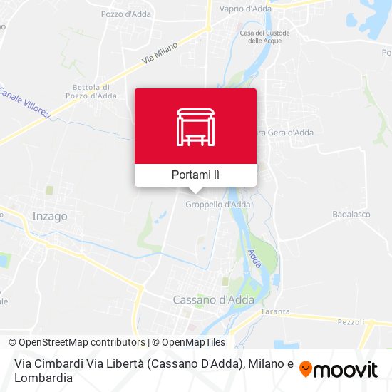 Mappa Via Cimbardi Via Libertà (Cassano D'Adda)