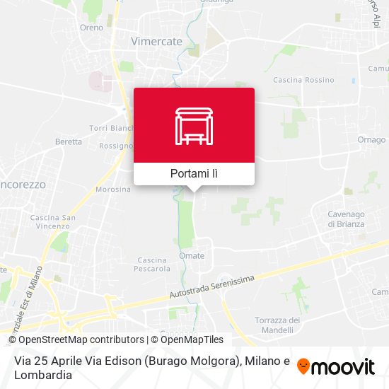 Mappa Via 25 Aprile Via Edison (Burago Molgora)