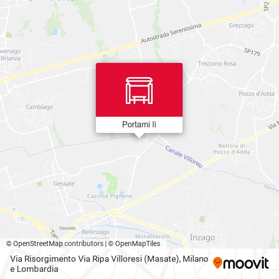 Mappa Via Risorgimento Via Ripa Villoresi (Masate)