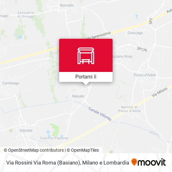 Mappa Via Rossini Via Roma (Basiano)