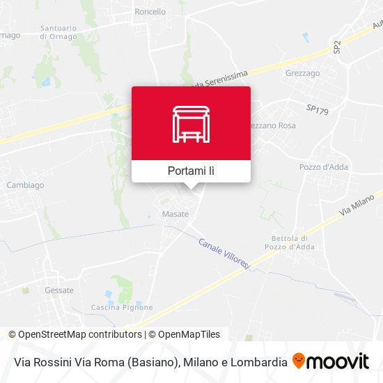 Mappa Via Rossini Via Roma (Basiano)