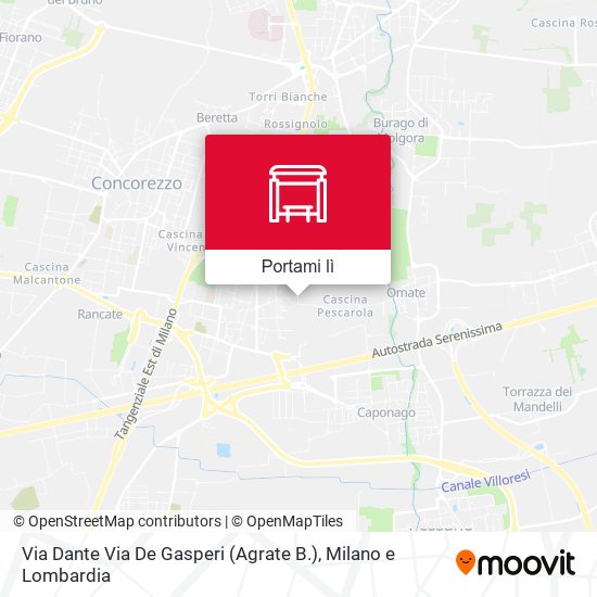 Mappa Via Dante Via De Gasperi (Agrate B.)