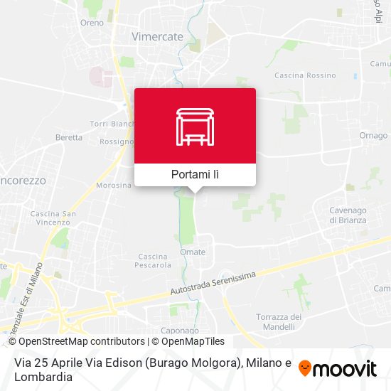 Mappa Via 25 Aprile Via Edison (Burago Molgora)