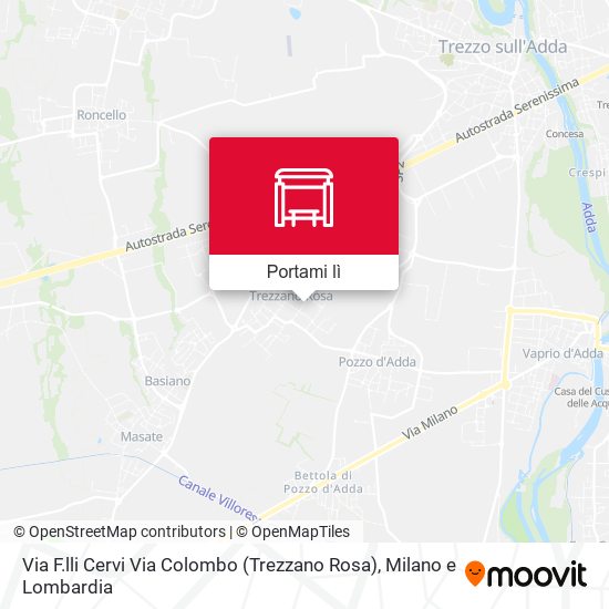 Mappa Via F.lli Cervi Via Colombo (Trezzano Rosa)