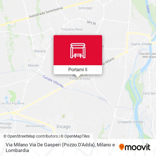 Mappa Via Milano Via De Gasperi (Pozzo D'Adda)