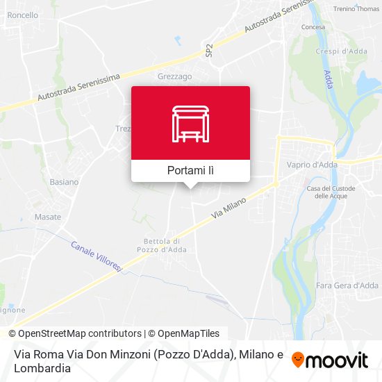 Mappa Via Roma Via Don Minzoni (Pozzo D'Adda)