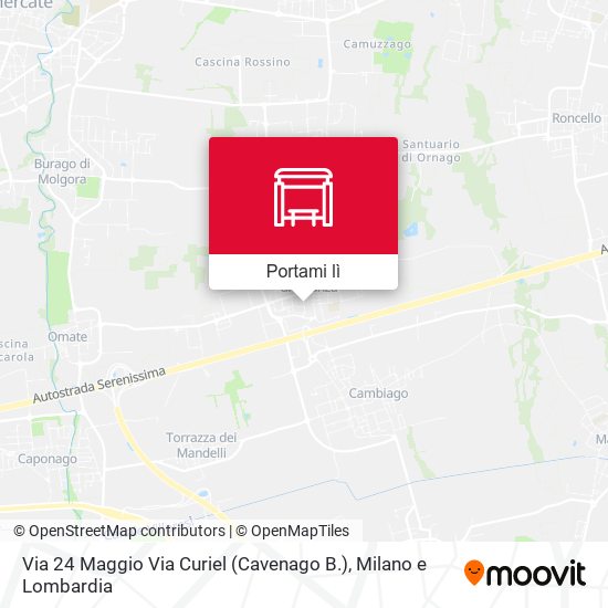 Mappa Via 24 Maggio Via Curiel (Cavenago B.)