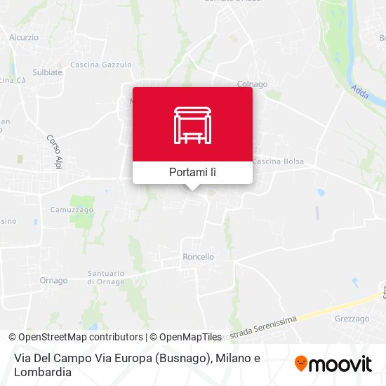 Mappa Via Del Campo Via Europa (Busnago)