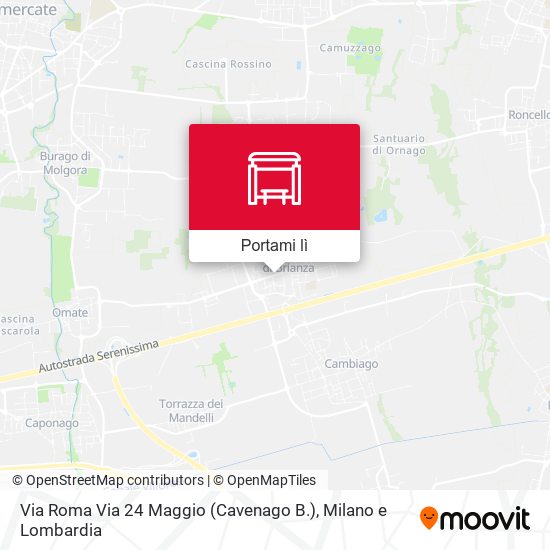 Mappa Via Roma Via 24 Maggio (Cavenago B.)