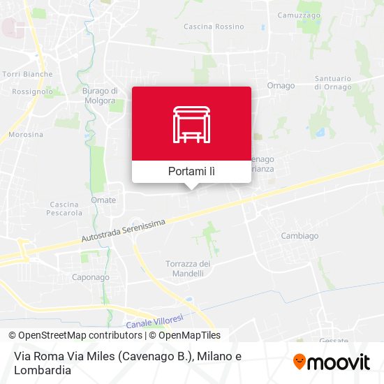 Mappa Via Roma Via Miles (Cavenago B.)