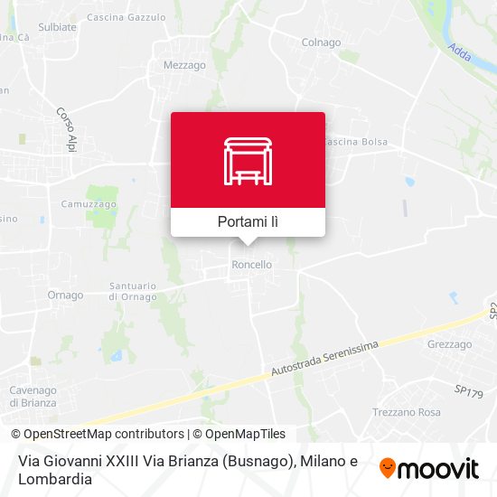 Mappa Via Giovanni XXIII Via Brianza (Busnago)