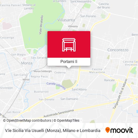 Mappa V.le Sicilia Via Usuelli (Monza)