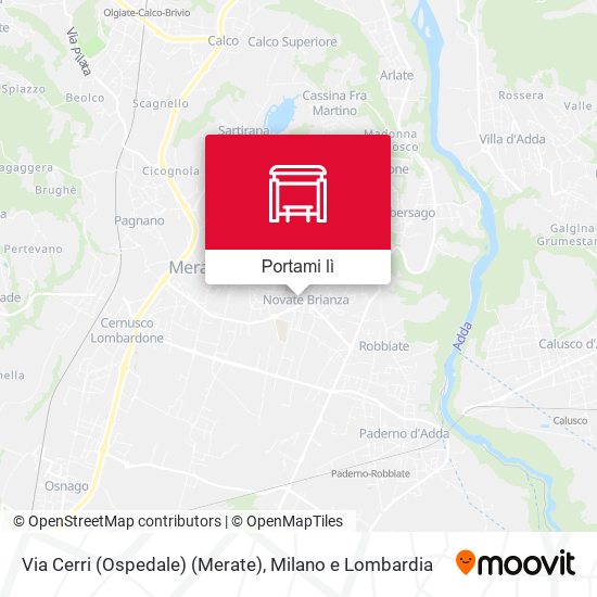 Mappa Via Cerri (Ospedale) (Merate)