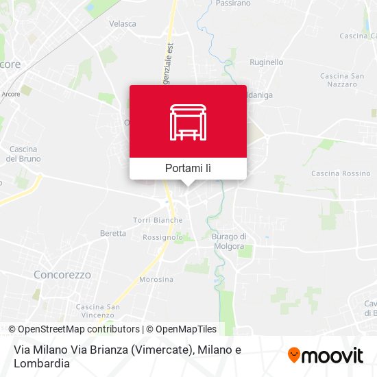 Mappa Via Milano Via Brianza (Vimercate)