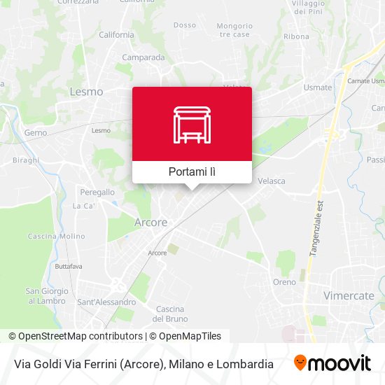 Mappa Via Goldi Via Ferrini (Arcore)