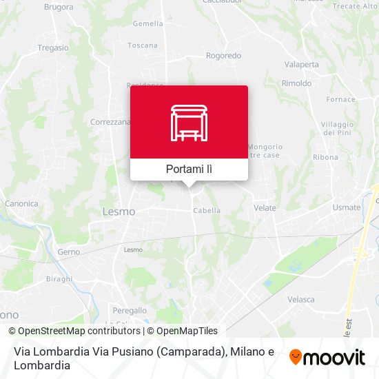 Mappa Via Lombardia Via Pusiano (Camparada)