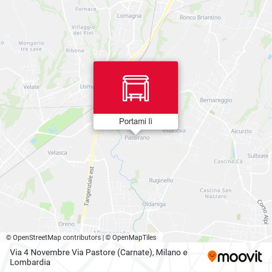 Mappa Via 4 Novembre Via Pastore (Carnate)