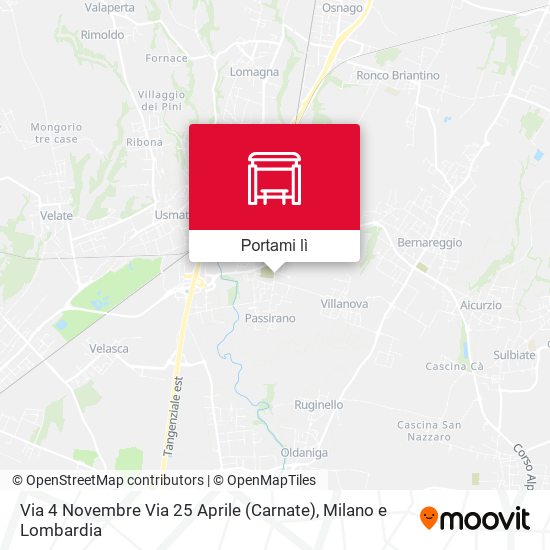 Mappa Via 4 Novembre Via 25 Aprile (Carnate)