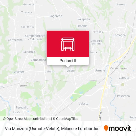 Mappa Via Manzoni (Usmate-Velate)