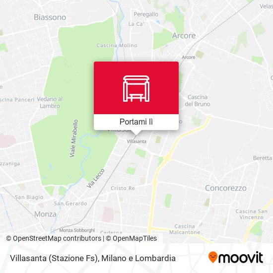 Mappa Villasanta (Stazione Fs)