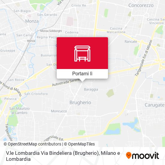Mappa V.le Lombardia Via Bindeliera (Brugherio)