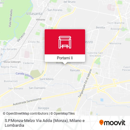 Mappa S.P.Monza-Melzo Via Adda