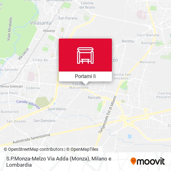 Mappa S.P.Monza-Melzo Via Adda