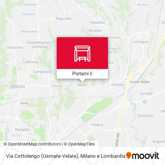 Mappa Via Cottolengo (Usmate-Velate)