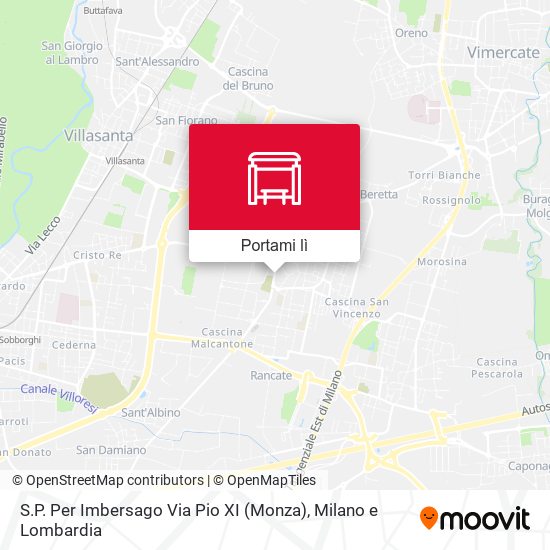 Mappa S.P. Per Imbersago Via Pio XI (Monza)