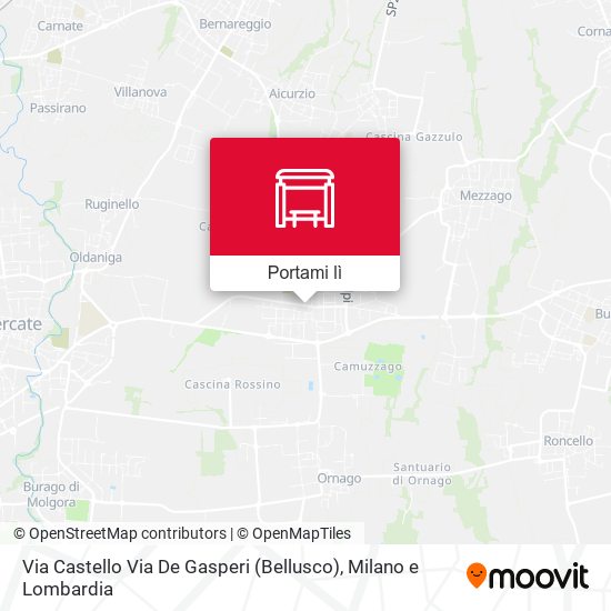 Mappa Via Castello Via De Gasperi (Bellusco)