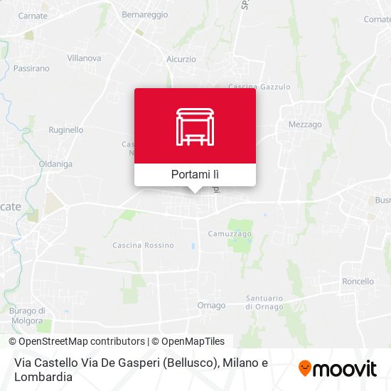 Mappa Via Castello Via De Gasperi (Bellusco)