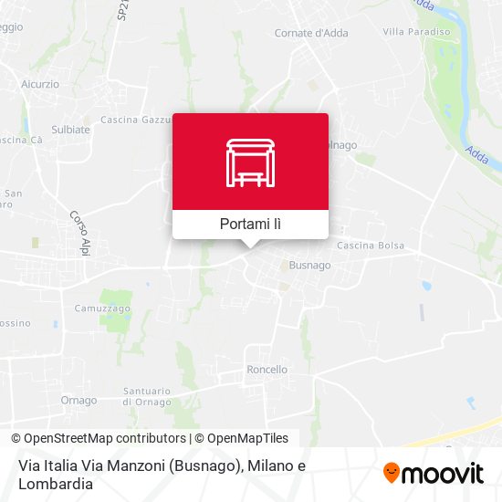 Mappa Via Italia Via Manzoni (Busnago)