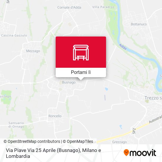 Mappa Via Piave Via 25 Aprile (Busnago)