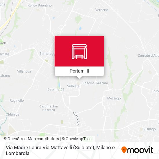 Mappa Via Madre Laura Via Mattavelli (Sulbiate)
