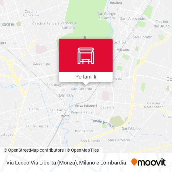 Mappa Via Lecco Via Libertà (Monza)
