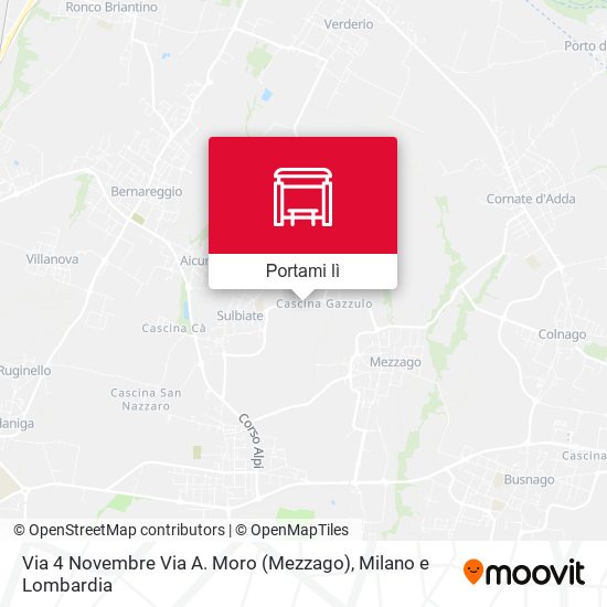 Mappa Via 4 Novembre Via A. Moro (Mezzago)