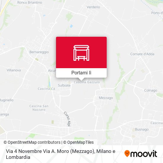 Mappa Via 4 Novembre Via A. Moro (Mezzago)