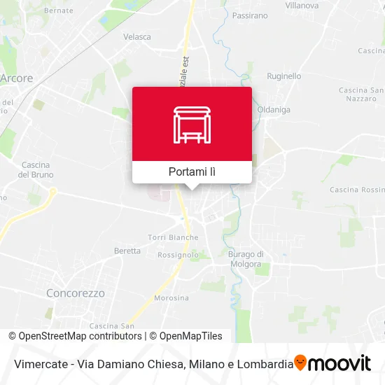 Mappa Vimercate - Via Damiano Chiesa