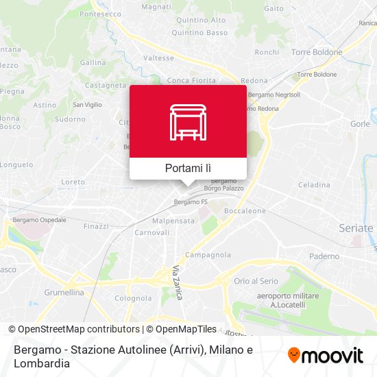 Mappa Bergamo - Stazione Autolinee (Arrivi)