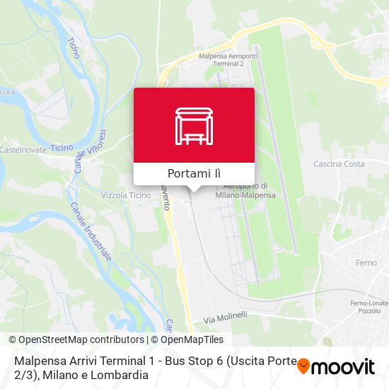 Mappa Malpensa Arrivi Terminal 1 - Bus Stop 6 (Uscita Porte 2 / 3)