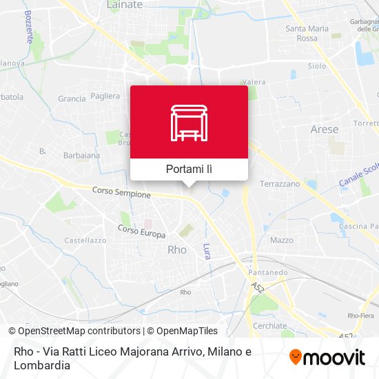 Mappa Rho - Via Ratti Liceo Majorana Arrivo