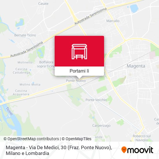 Mappa Magenta - Via De Medici, 30 (Fraz. Ponte Nuovo)
