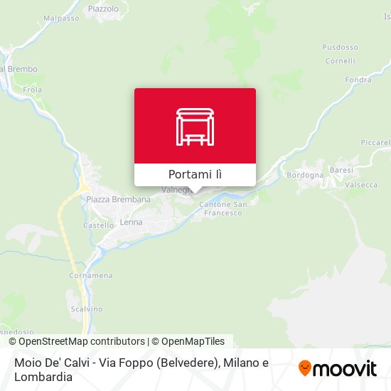 Mappa Moio De' Calvi - Via Foppo (Belvedere)