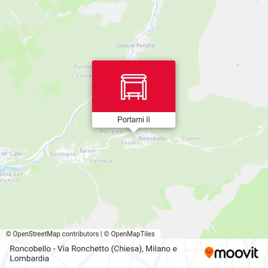 Mappa Roncobello - Via Ronchetto (Chiesa)