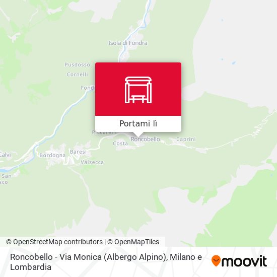 Mappa Roncobello - Via Monica (Albergo Alpino)