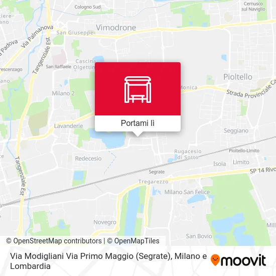 Mappa Via Modigliani Via Primo Maggio (Segrate)