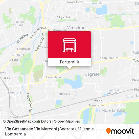 Mappa Via Cassanese Via Marconi (Segrate)