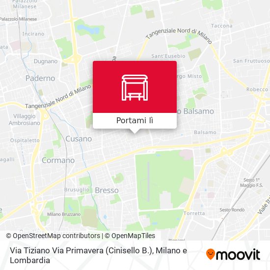 Mappa Via Tiziano Via Primavera (Cinisello B.)