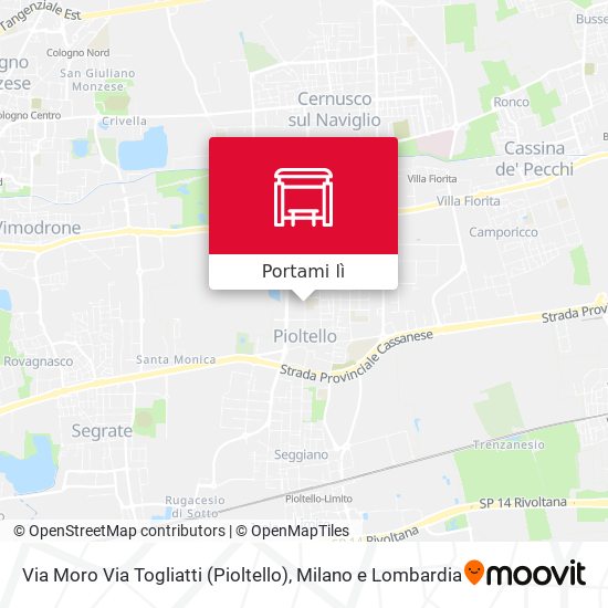 Mappa Via Moro Via Togliatti (Pioltello)